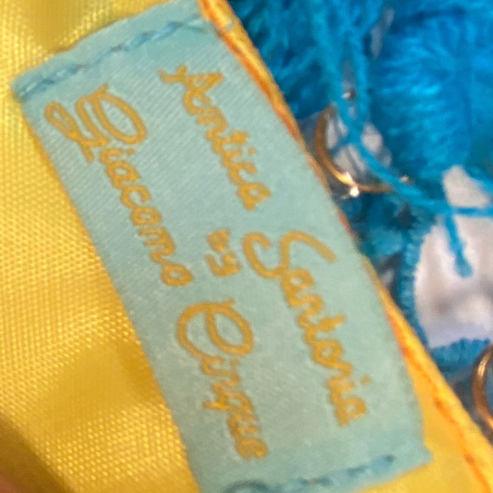 Vibrant Teal and Yellow Floral Clutch Antica Sartoria by Giacomo Cinque - Picture 7 of 10